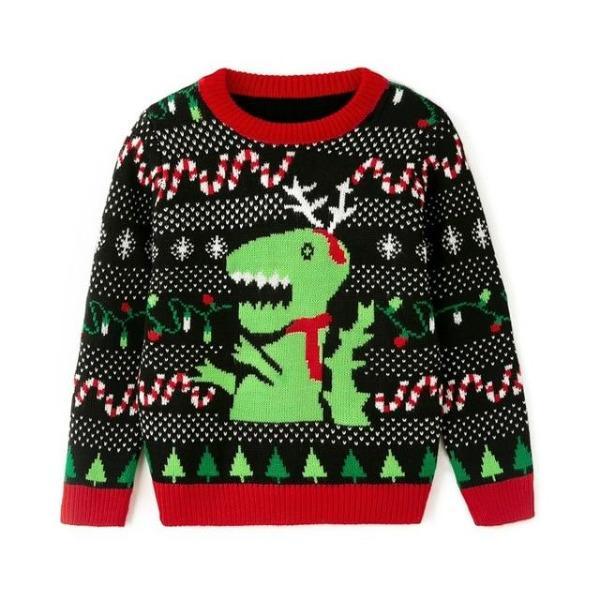 Pull De Noel Enfant Dinosaure Joyeux Pull De Noel