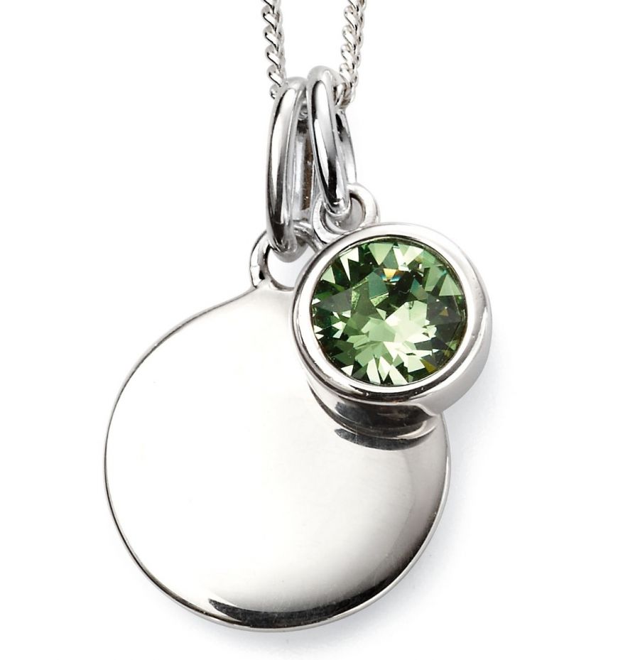 silver august birthstone necklace