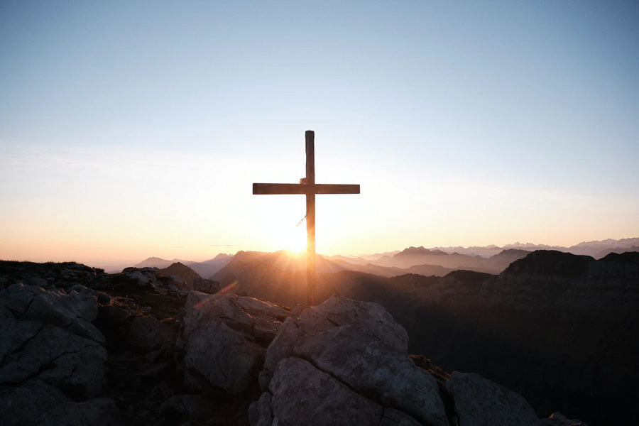  Brown cross among rocks