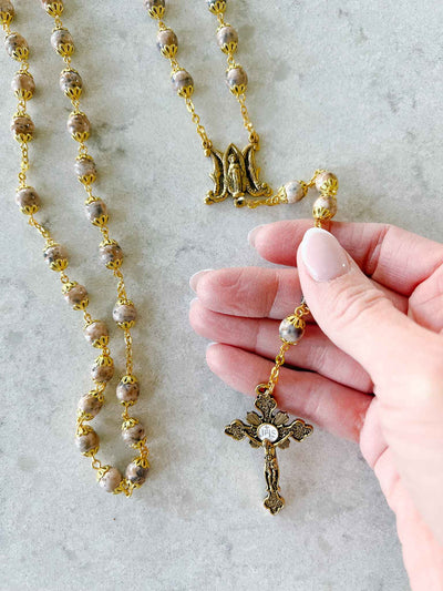 Mini Rosary - Rosary Virgin of Guadalupe - Rose Pearls Rosary – YoYo  Boutique