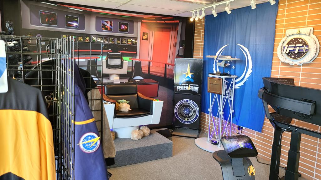 An interesting room with various collectibles from Star Trek.
