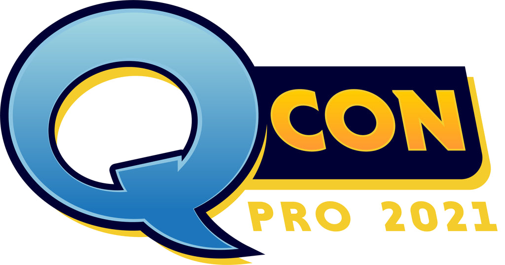 A logo for Q-Con Pro 2021