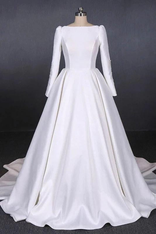 simple wedding dresses with sleeves