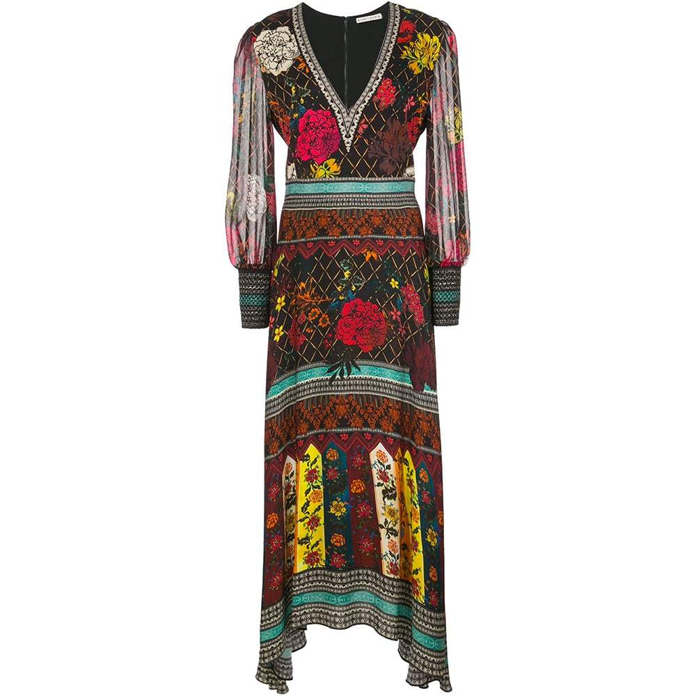 Alice + Olivia Janey V Neck Fit & Flare Dress | Zoom Boutique – Zoom ...