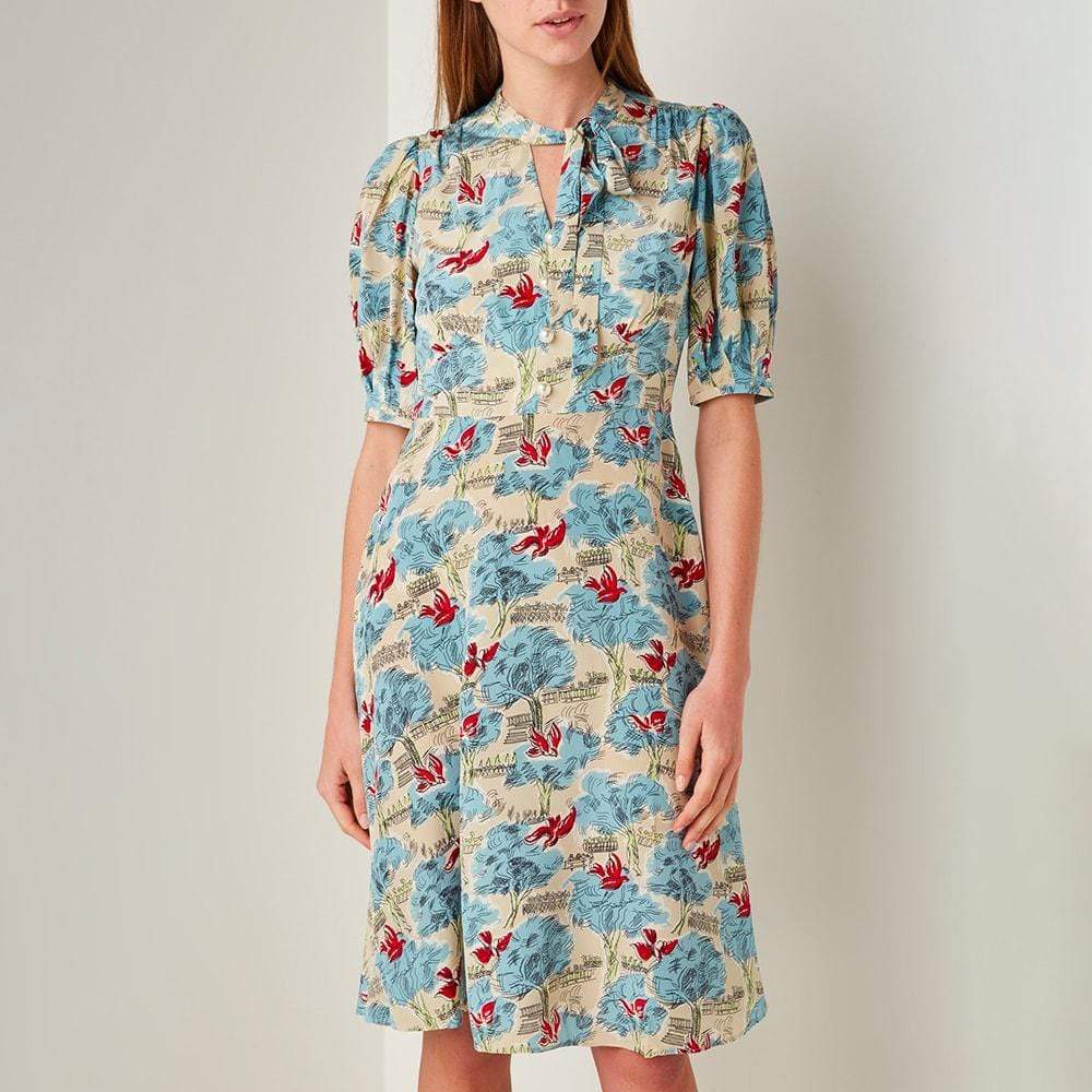 L. K.Bennett Marceau Tuileries Silk Fit & Flare Dress | Zoom Boutique ...