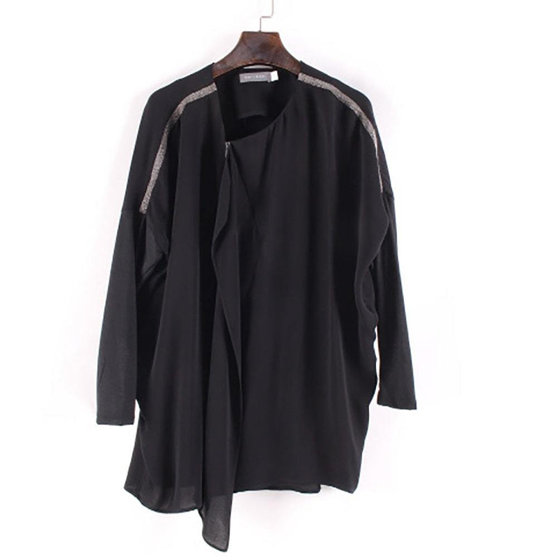 Mint Velvet Black Zipped Ruffled Asymmetric Top | Zoom Boutique – Zoom ...