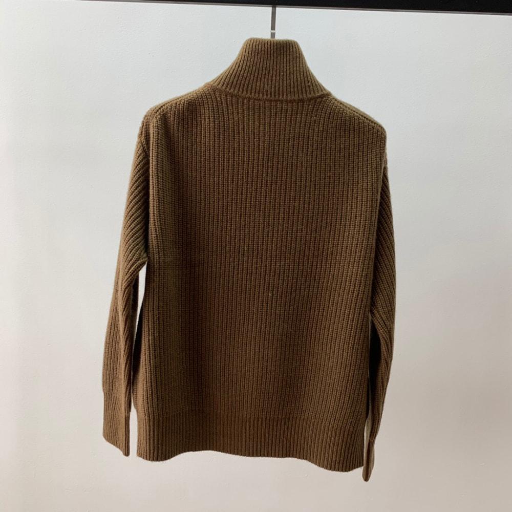 Nili Lotan Hester Ribbed Knit Half Zip Cashmere Sweater| Zoom Boutique ...