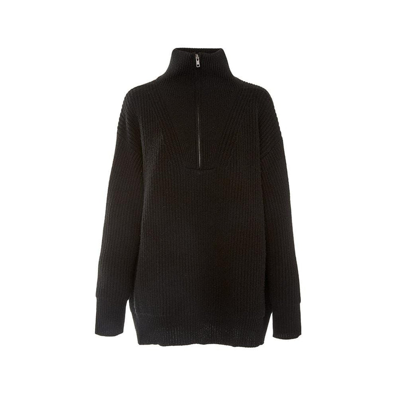 Nili Lotan Hester Ribbed Knit Half Zip Cashmere Sweater| Zoom Boutique ...