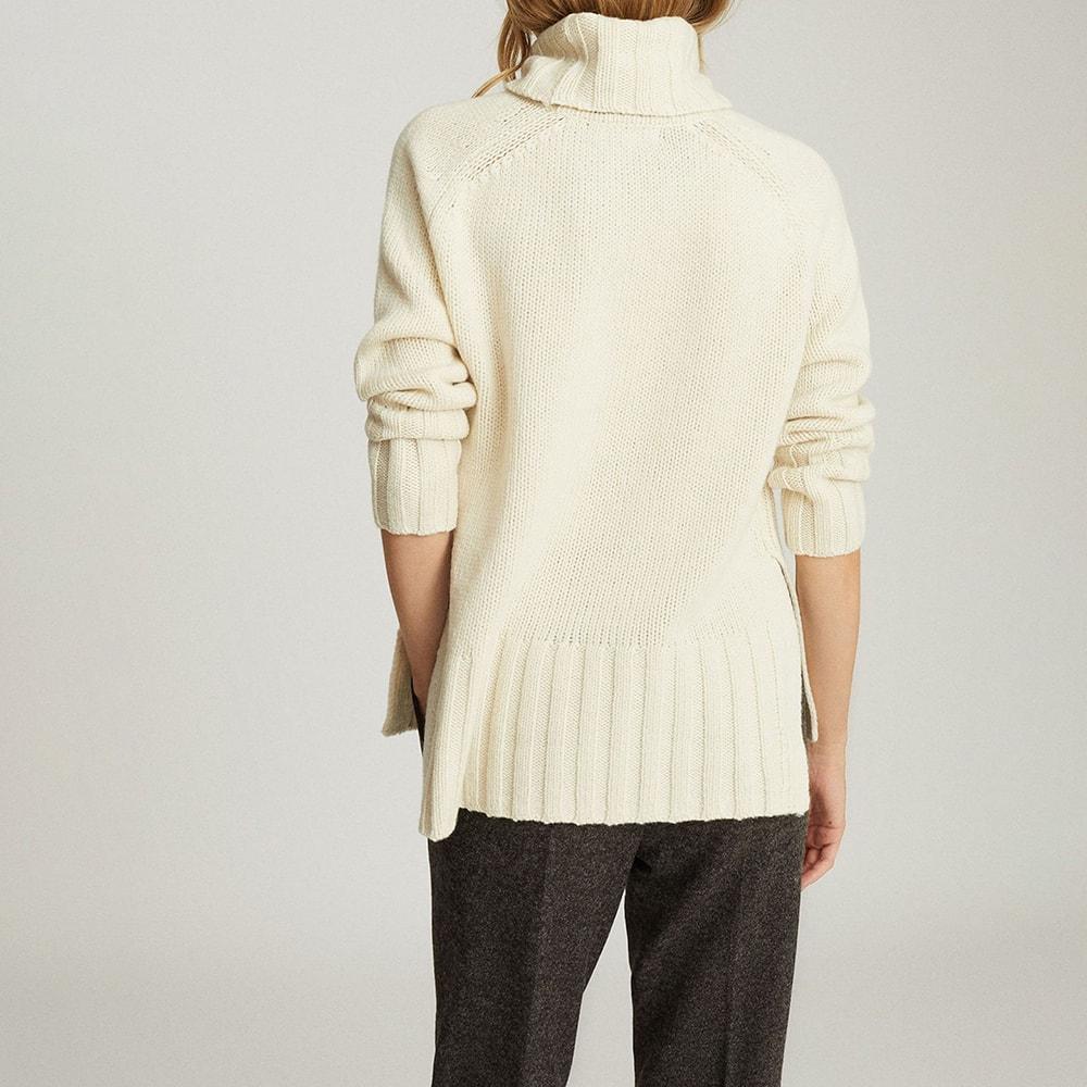 Reiss Eve Wool Cashmere Blend Roll Neck Knit Jumper | Zoom Boutique ...