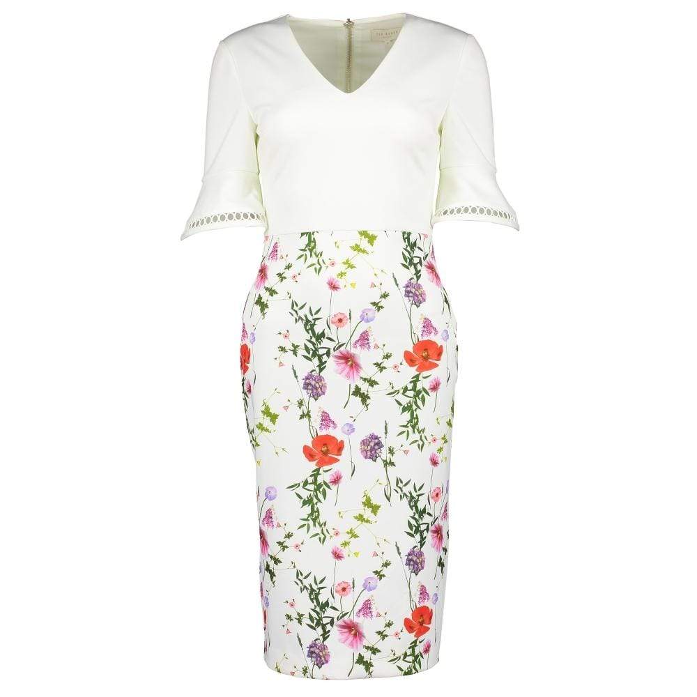 Ted Baker Wesa Hedgerow Flared Sleeves Bodycon Dress | Zoom Boutique ...