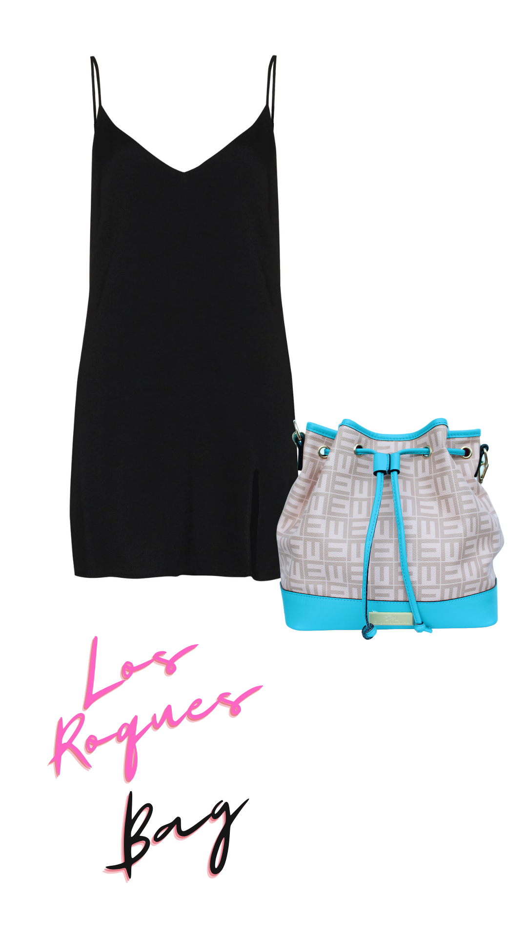black and teal outfit