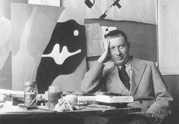 Jean Arp in the planning office of the Aubette, Strasbourg, 1927