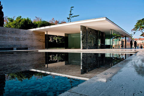 The Barcelona Pavilion, designed by Ludwig Mies van der Rohe and Lilly Reich.