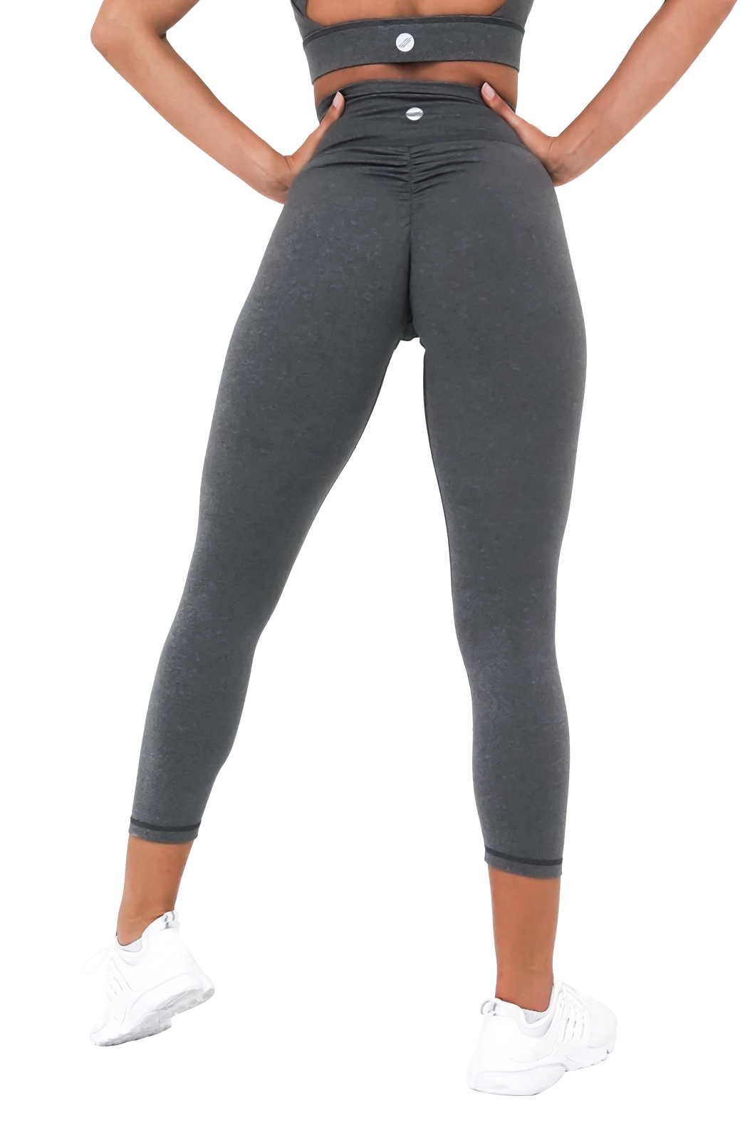 Rockwear Full Length Pocket Tights In Charcoal Marle