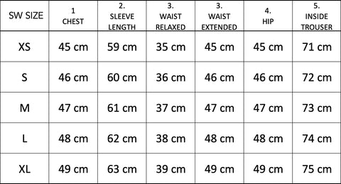 MEASUREMENTS IN CM