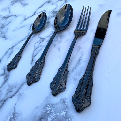 Black Marble Cutlery Set – Cutlery Luxury