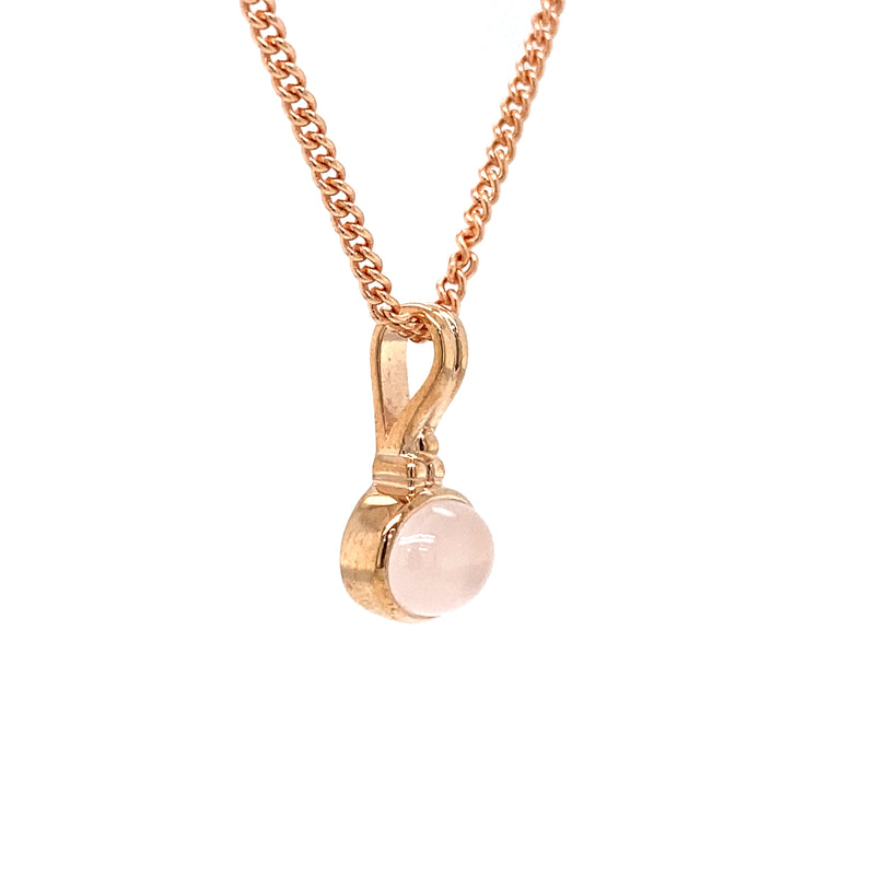 9ct gold rose quartz necklace