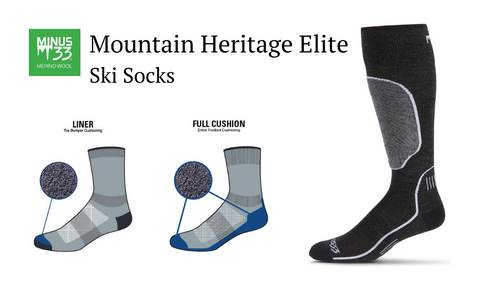 mountain heritage elite ski socks liner full cushion thin socks thick socks