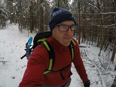 Will Hiking in Ridge Cuff Wool Beanie and Isolation 1/4 Zip