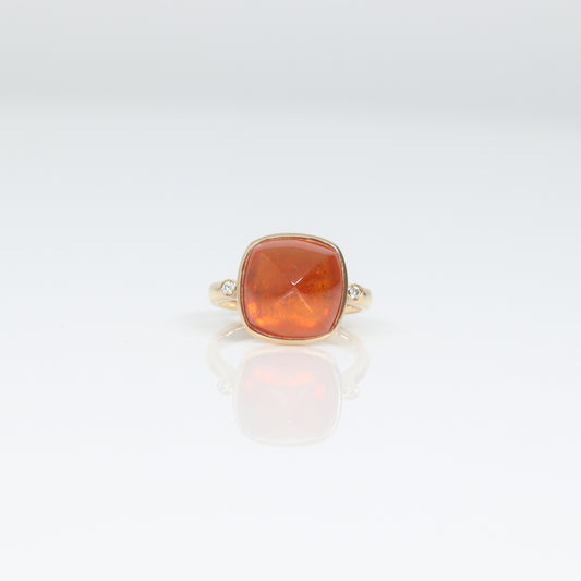 13.411ct Sugarloaf Amber Orange Garnet Ring
