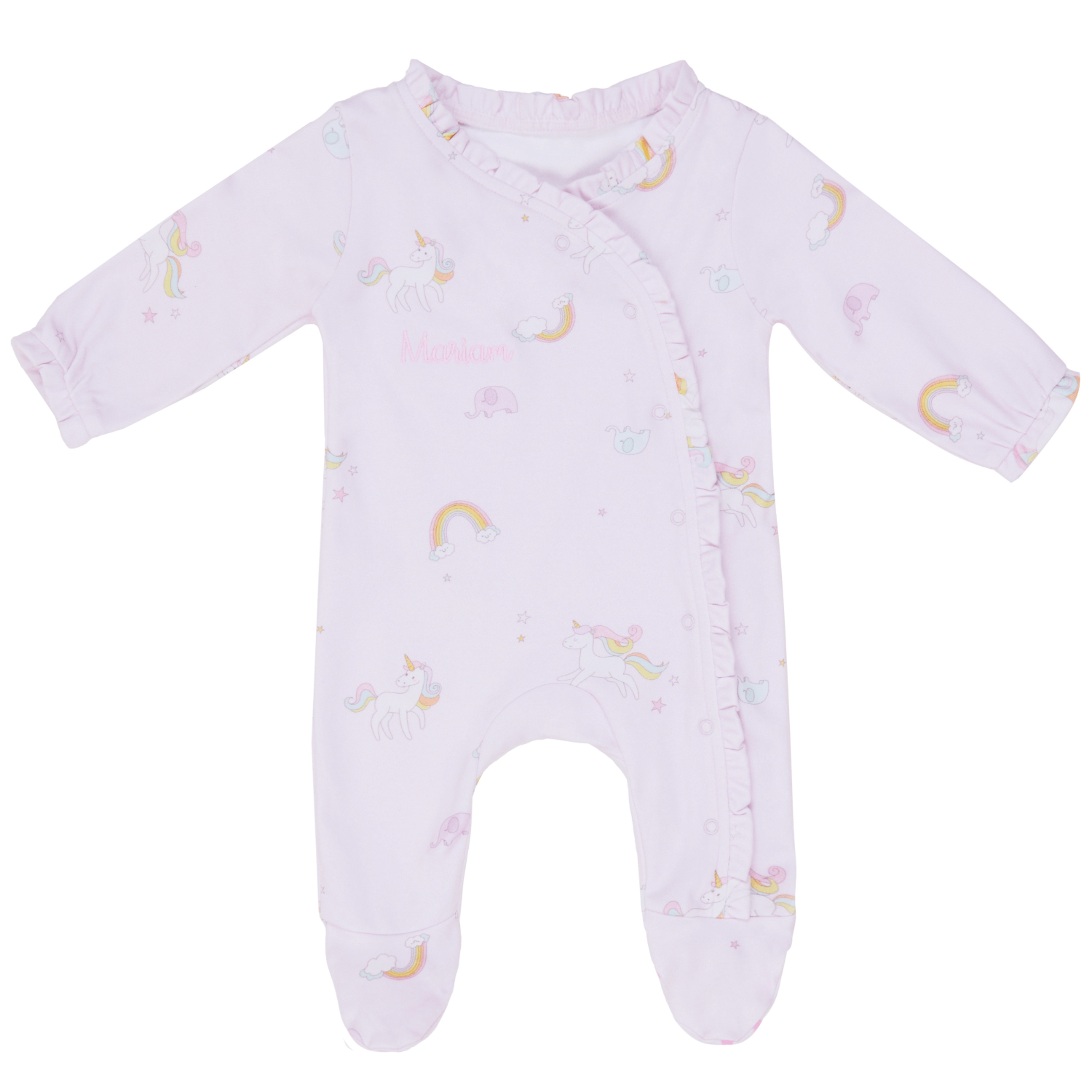 Unicorn Ruffled Sleepsuit - www.little product image