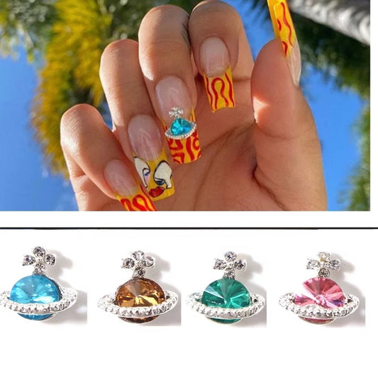 White Pearls Nail Charms Multi Shapes Flower Heart - #61689,PNS