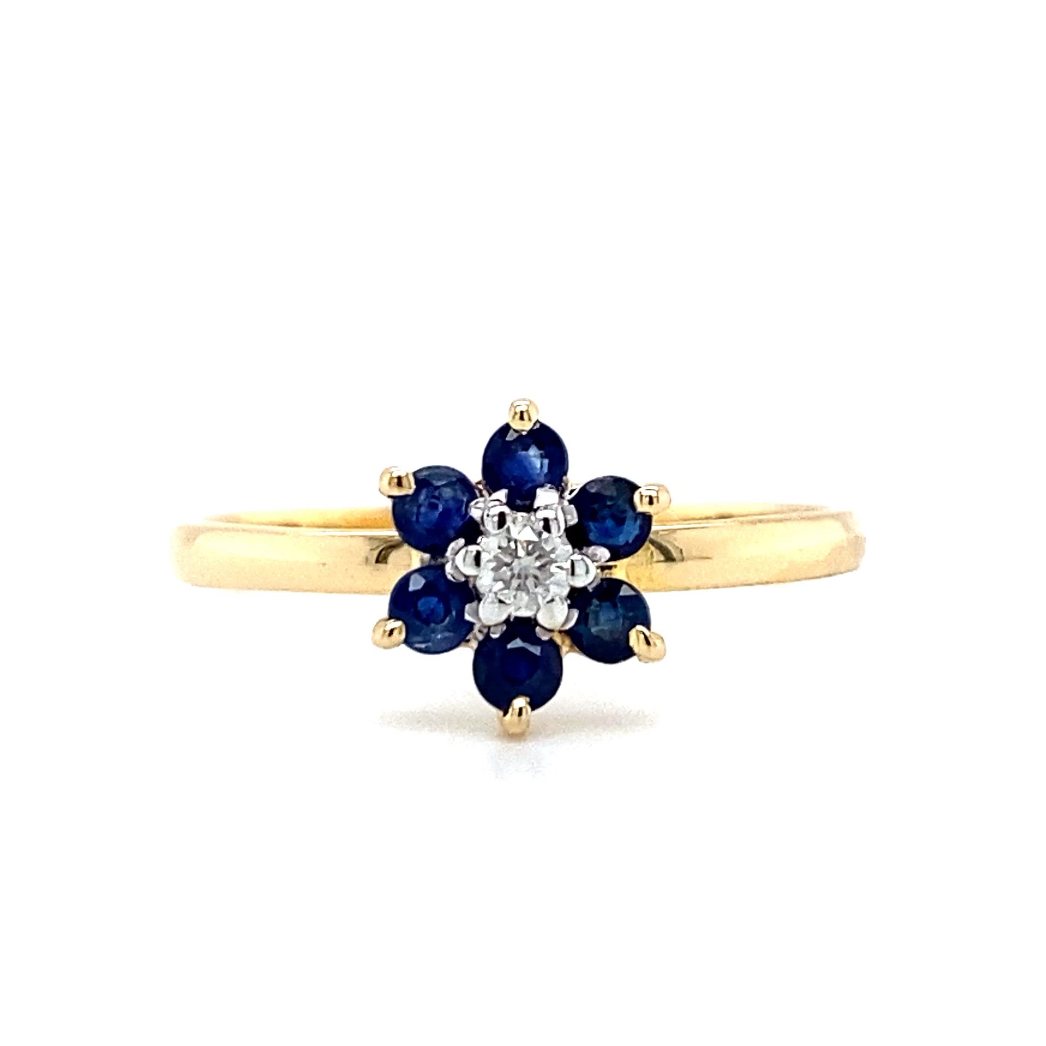 Goedkope ✓ Gouden Bloem Ring ✓ Saffier Diamonds & Jewels Amsterdam
