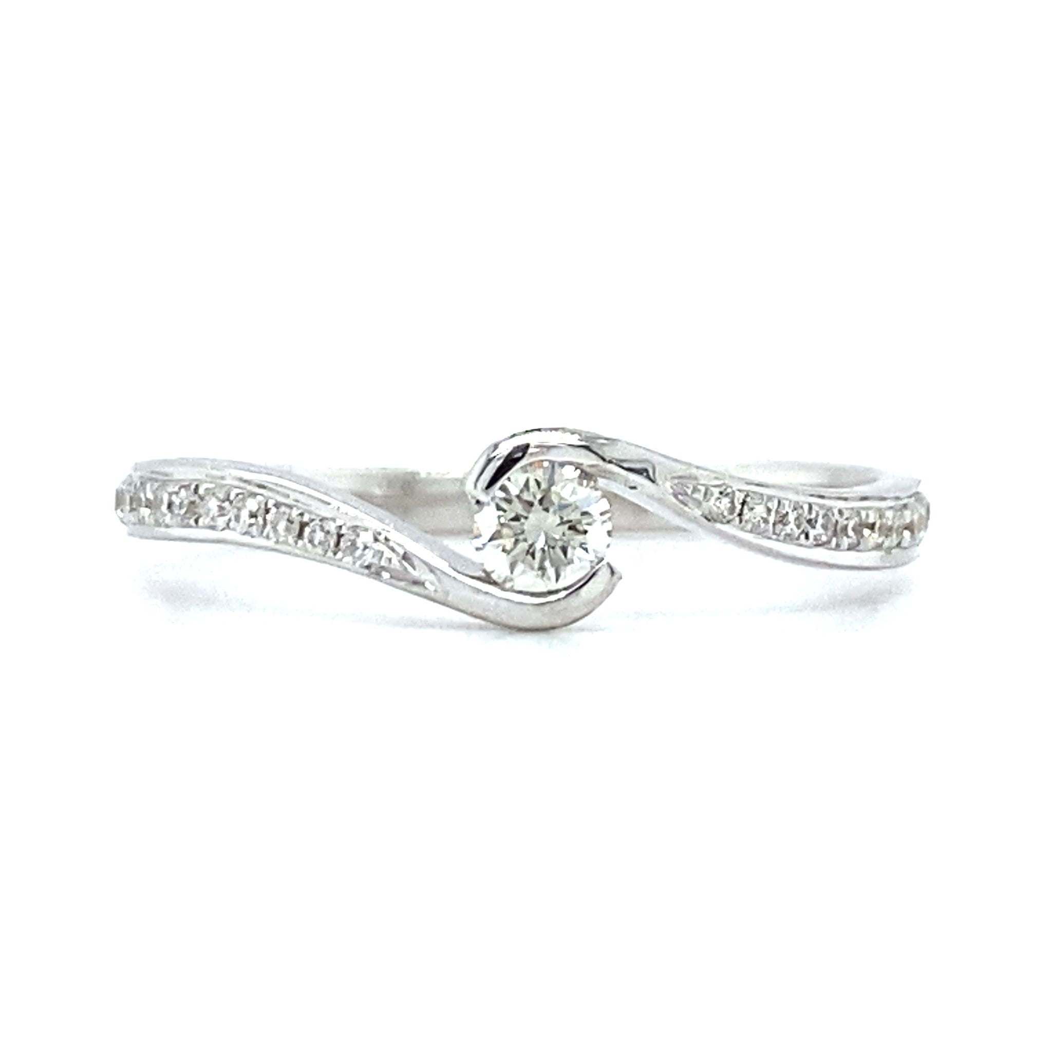 Garderobe troosten belasting Goedkope Wit Gouden ✓ Verlovingsring ✓ Diamanten Slag Ring ✓ 0.23 crt W/VS  – Diamonds & Jewels Amsterdam
