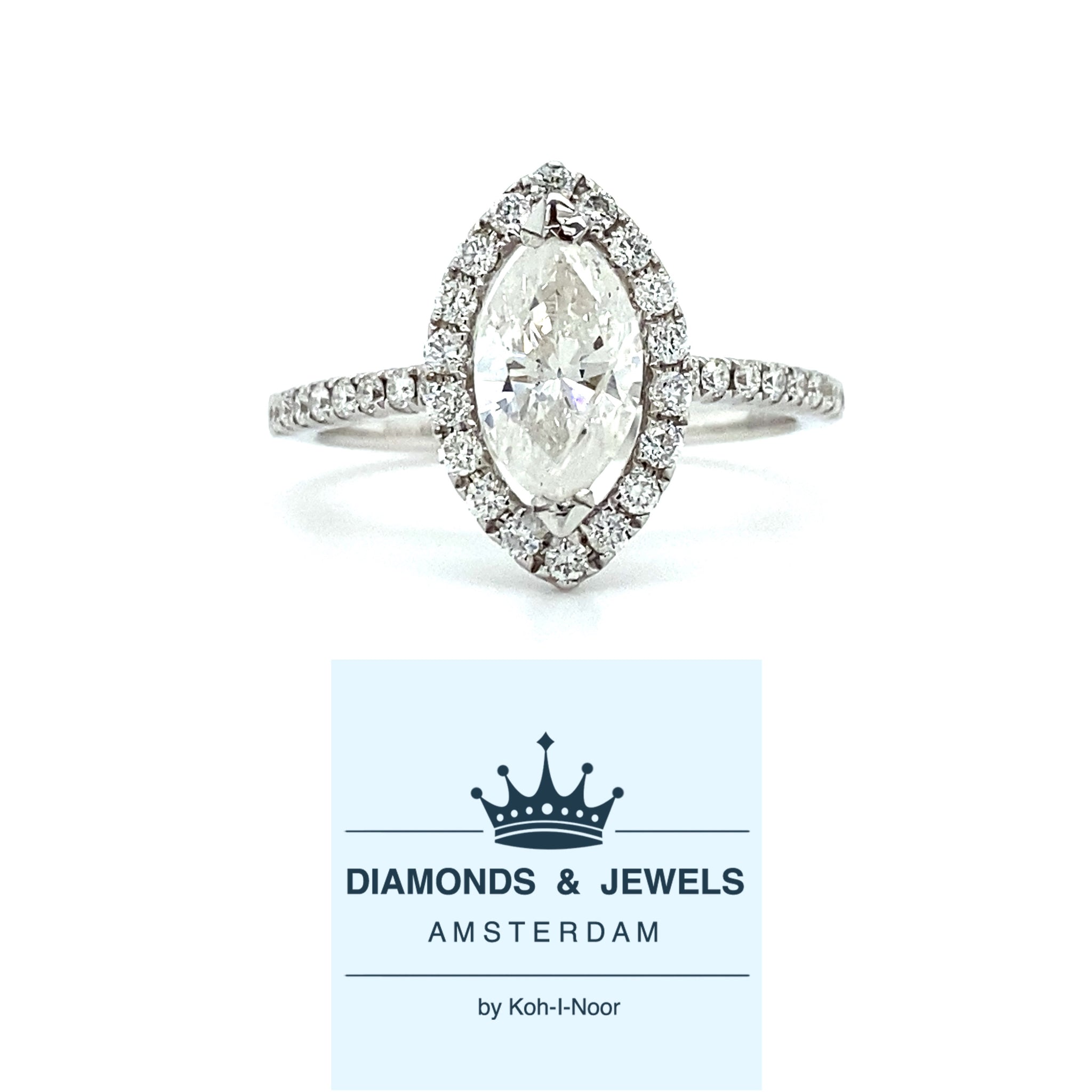 Laboratorium Magazijn getrouwd Exclusieve Verlovingsring ✓ 0.91 crt Markies Diamant – Diamonds & Jewels  Amsterdam
