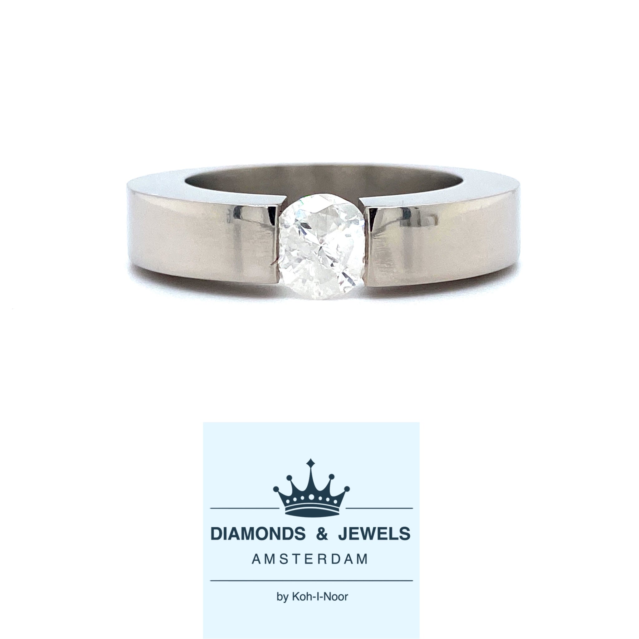 Limo Abuelos visitantes En otras palabras Ancho ✓ Anillo Titanio ✓ con Diamante – Diamonds & Jewels Amsterdam