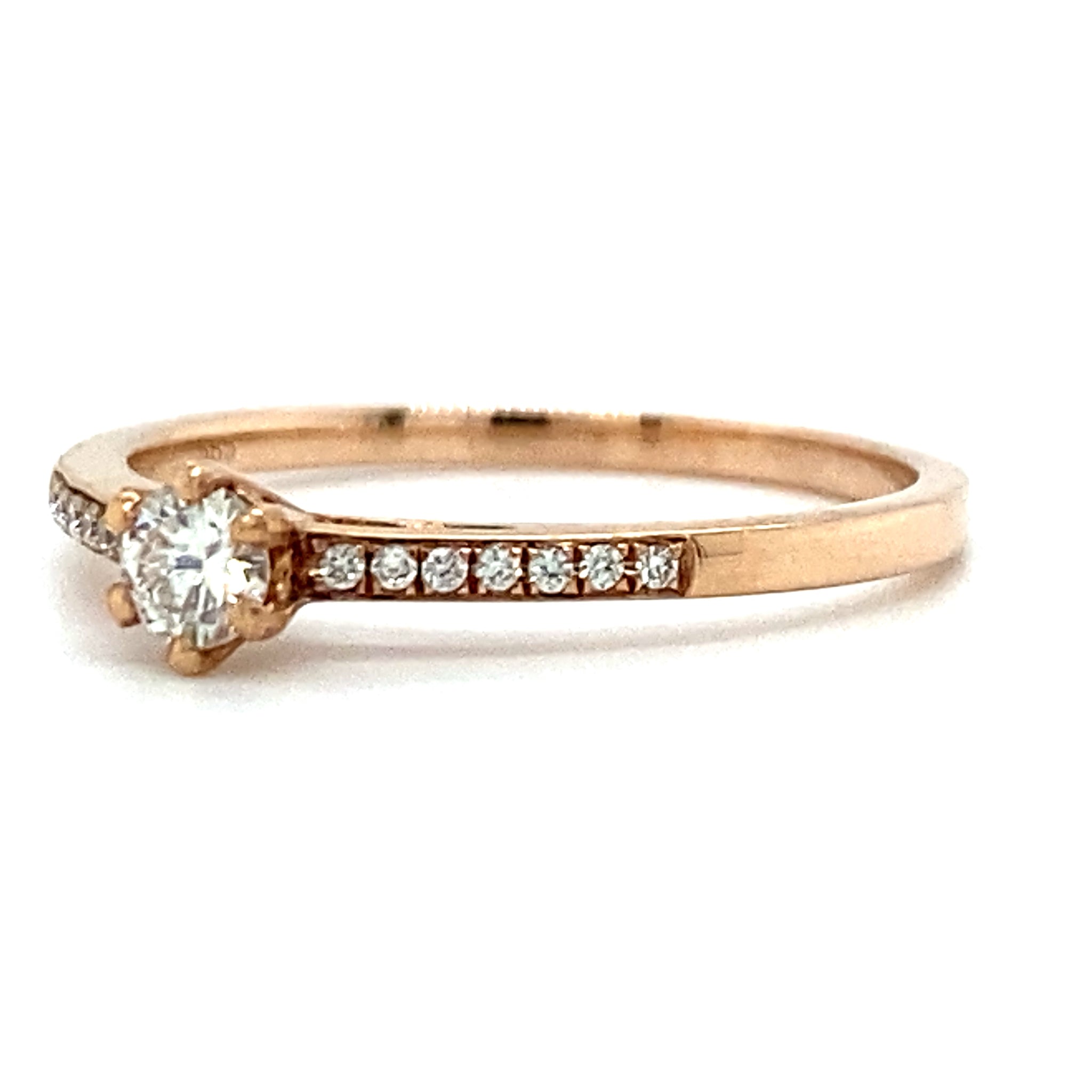 Goedkope ✓ Verlovingsring Rosé Goud ✓ 0.21 crt TW/VS1 – Diamonds & Jewels Amsterdam