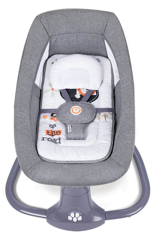 Akeeva Newborn to Toddler Reclinable Automatic Snoozer Swing in Light Grey