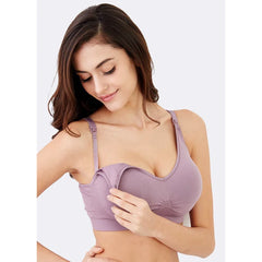 Mamaway Seamless Maternity & Nursing Antibacterial Bra in Purple