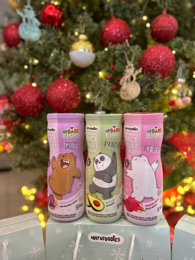 Natufoodies WeBareBears Rice Puff Snacks are now available at Baby Company stores nationwide