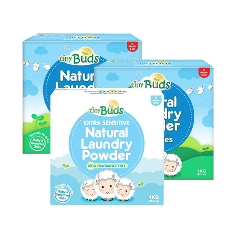 Tiny Buds Natural Laundry Powder and Natural Laundry Powder Extra Sensitive Fragrance Bundle from Baby Company