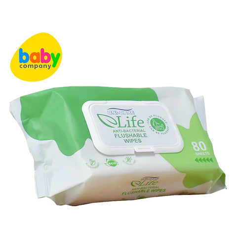 Uni-Care Life Anti-Bacterial Flushable Wet Wipes