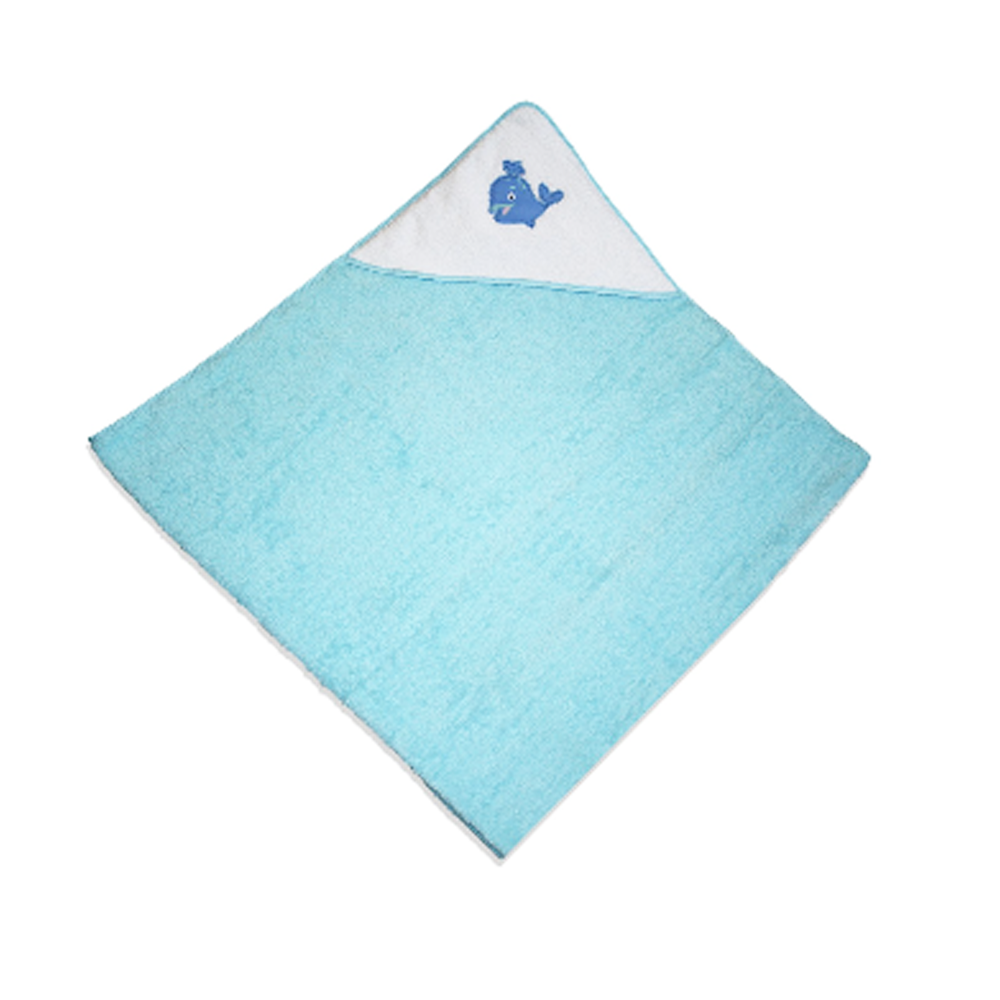 Baby Martel Hooded Towel Whale - Castle Blue