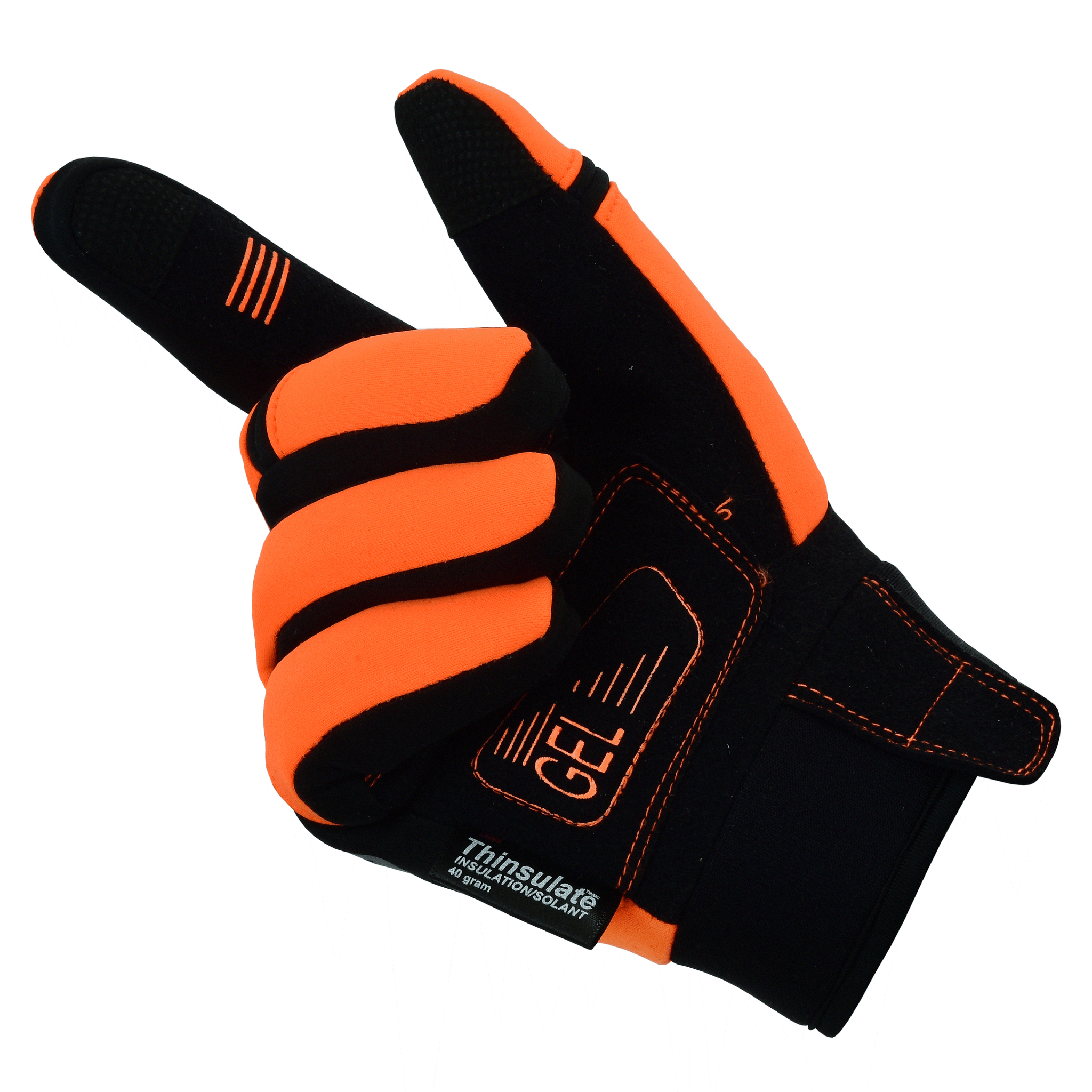 orange cycling gloves