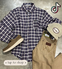 fieldstone mccoy flannel with wrangler khaki pant outfit