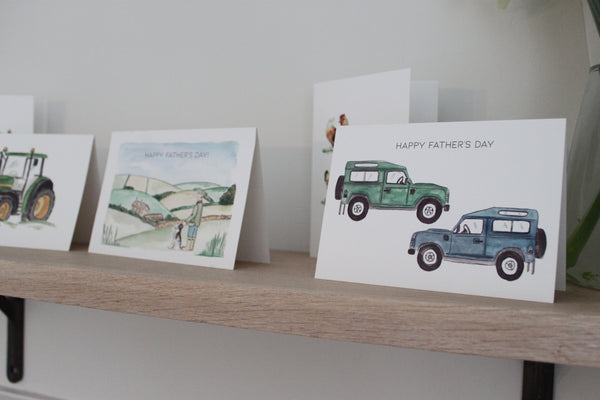 Land rover defender fathers day card