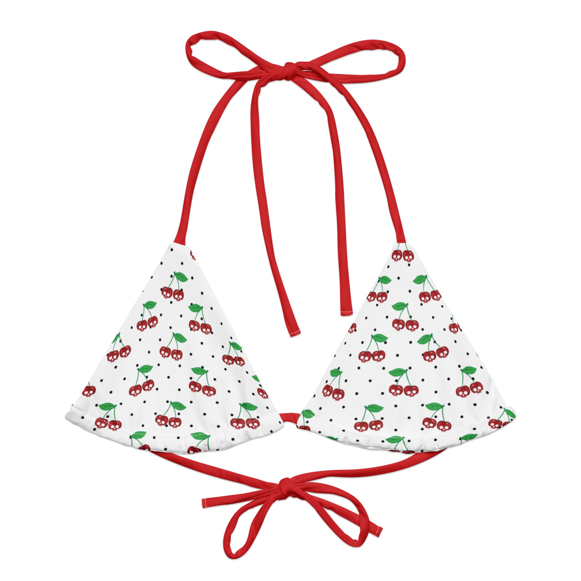 Cherry Skull String Bikini Top