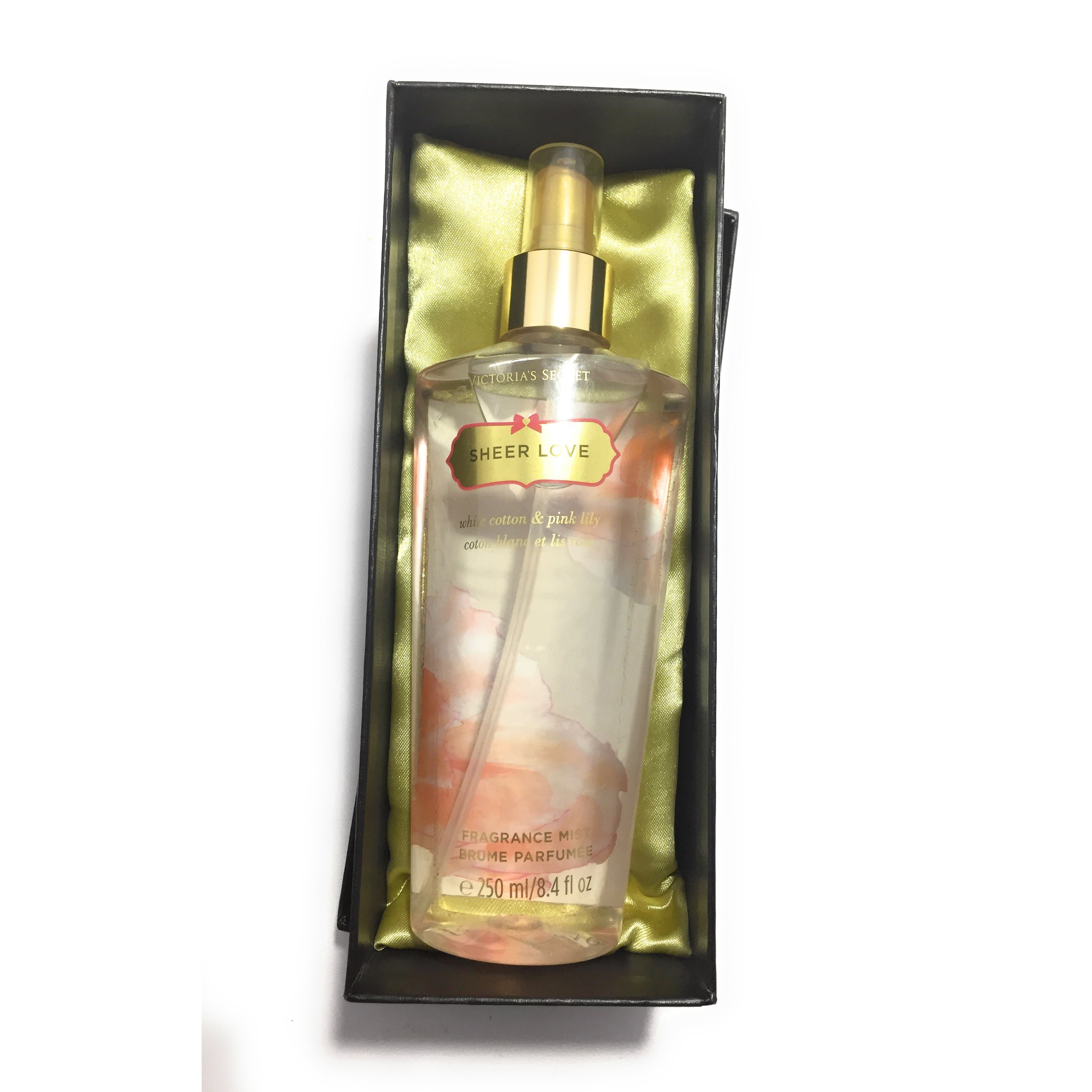 victoria secret sheer love white cotton and pink lily