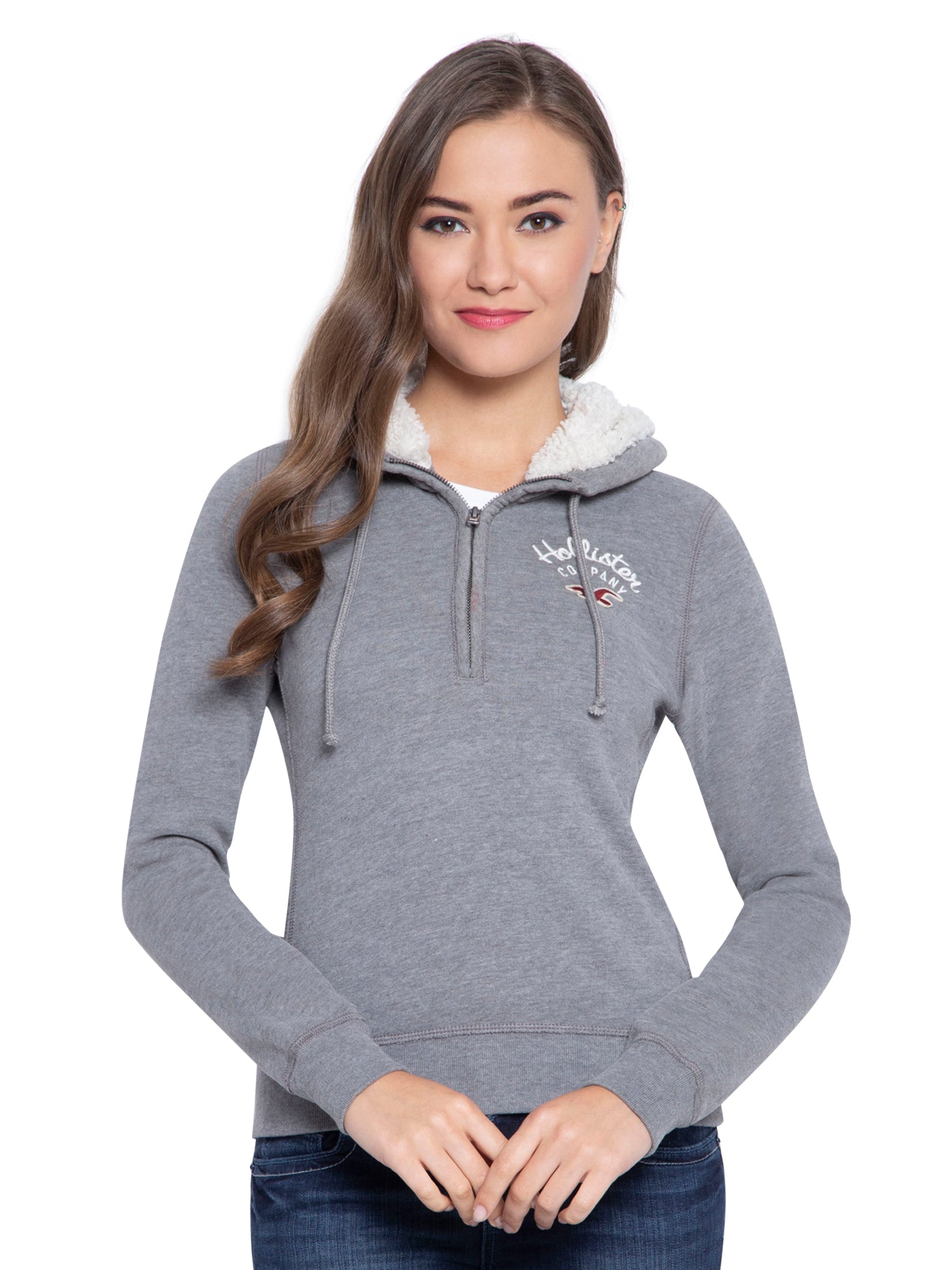 hollister grey hoodie womens