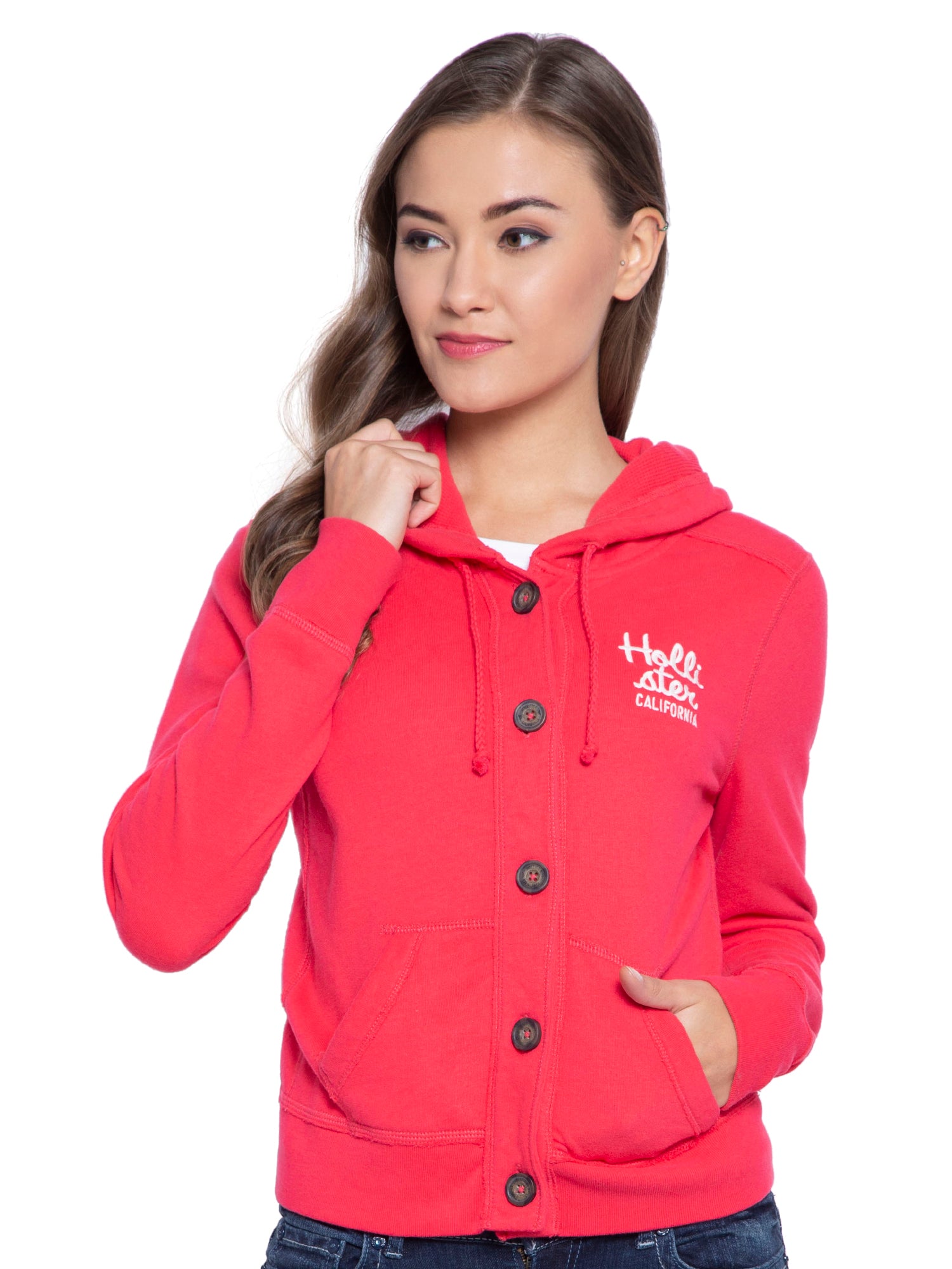 hollister red hoodie women's