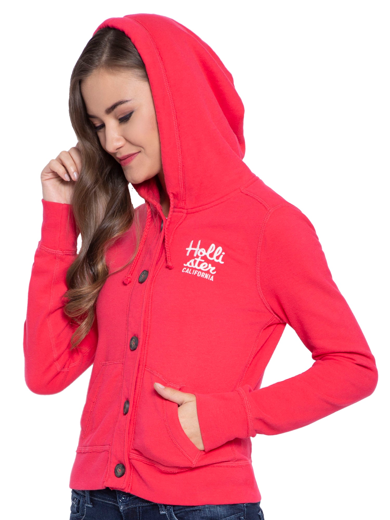 red hollister jacket women's