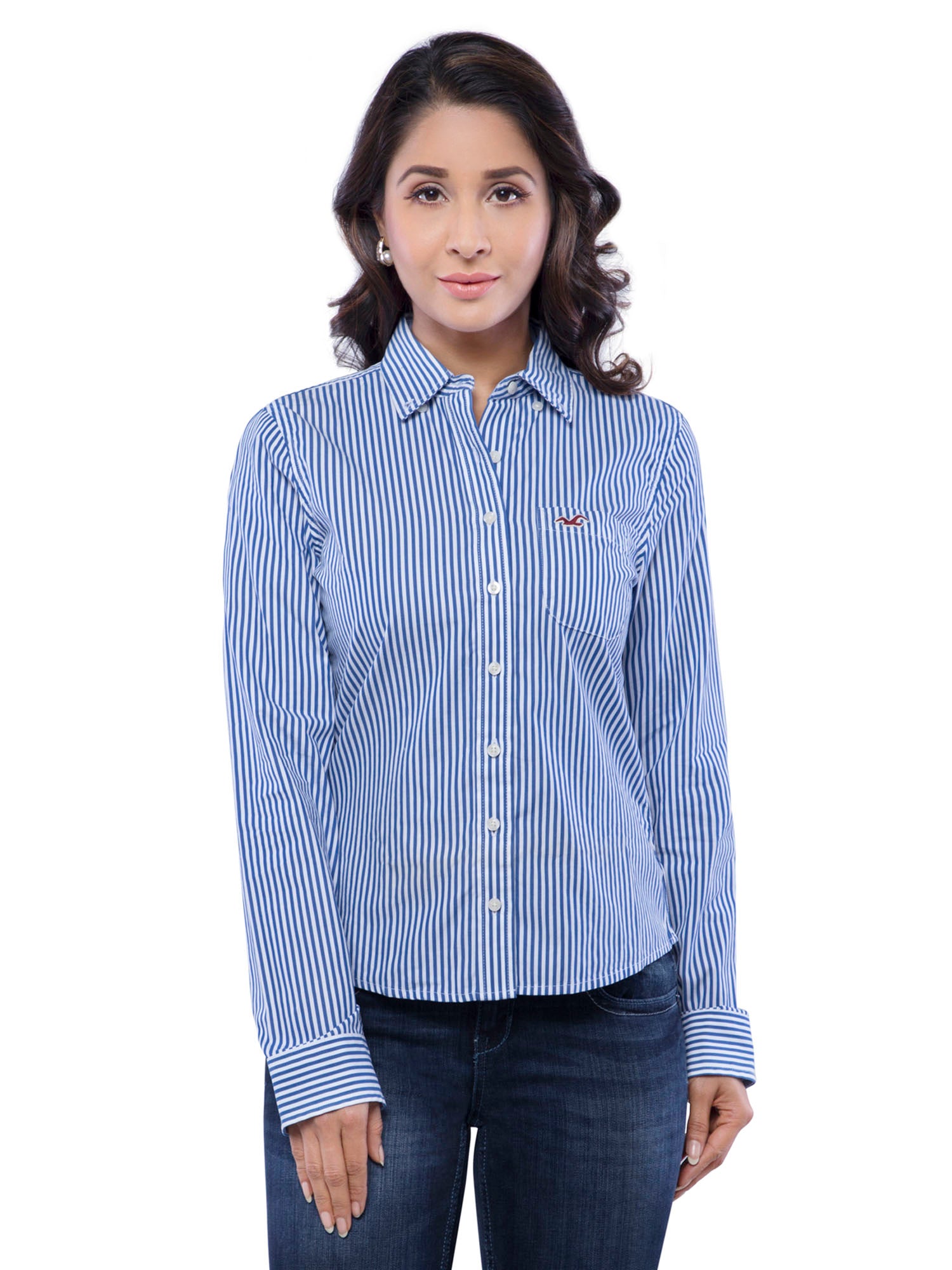 hollister blue striped shirt