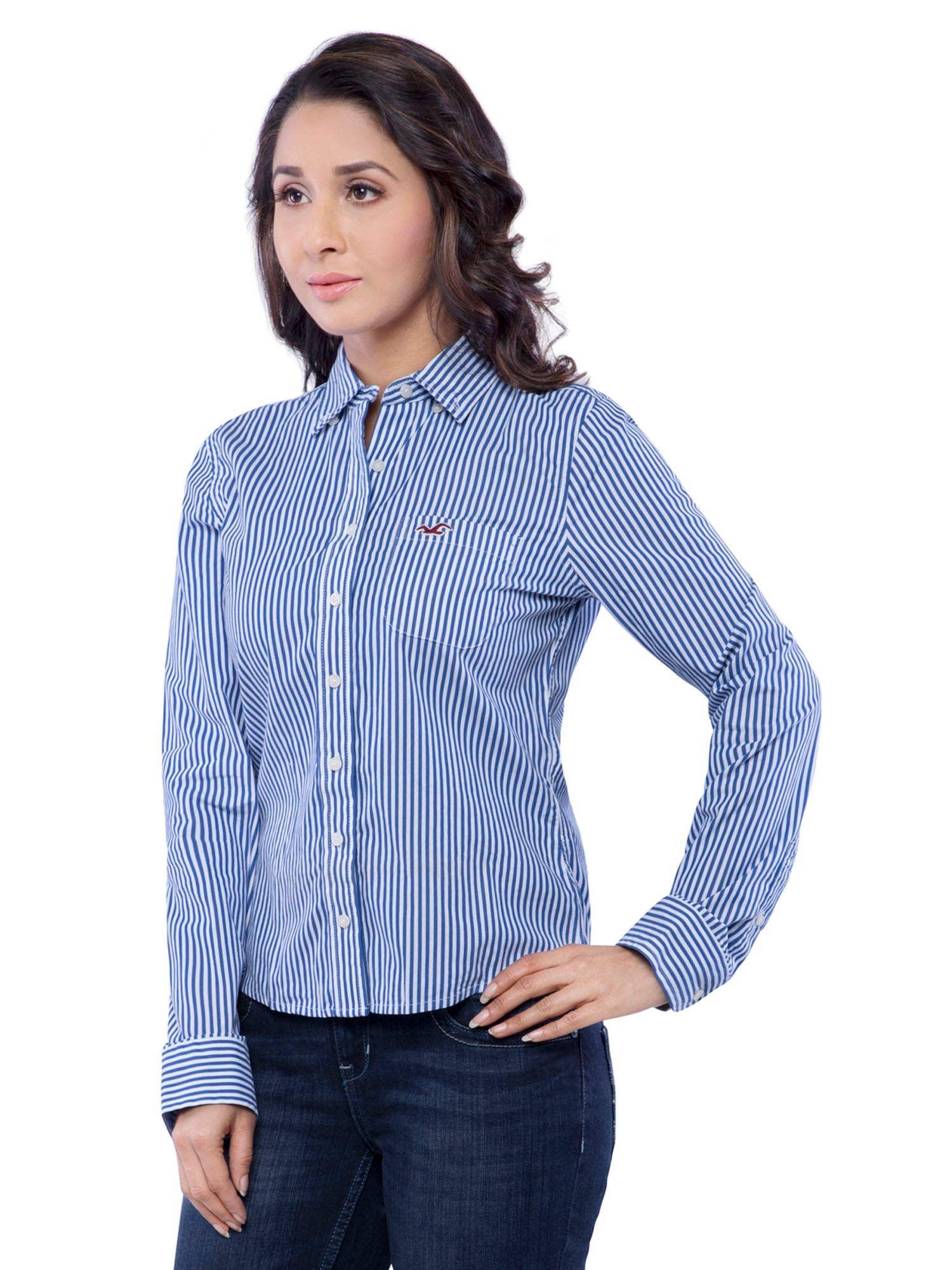 hollister blue striped shirt