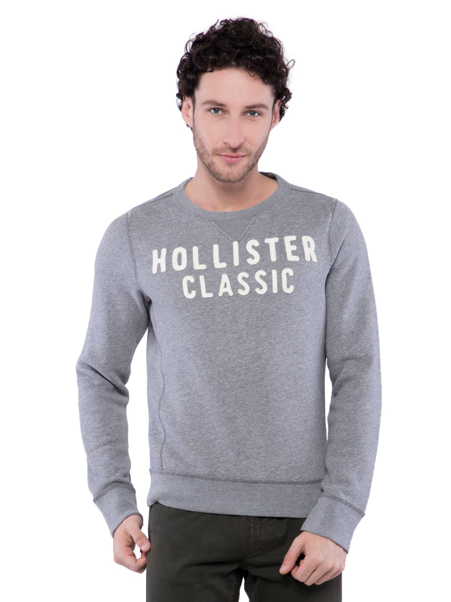 hollister logo graphic crewneck sweatshirt