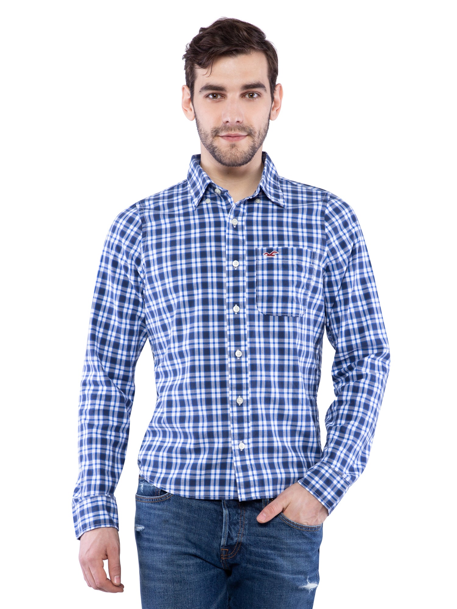 hollister denim shirt mens