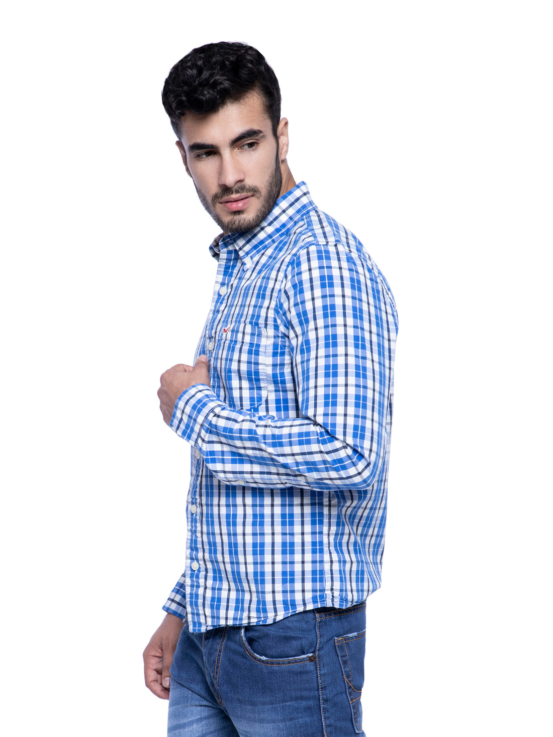 Hollister Men Blue Printed Shirt